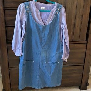Denim overall dress XL
